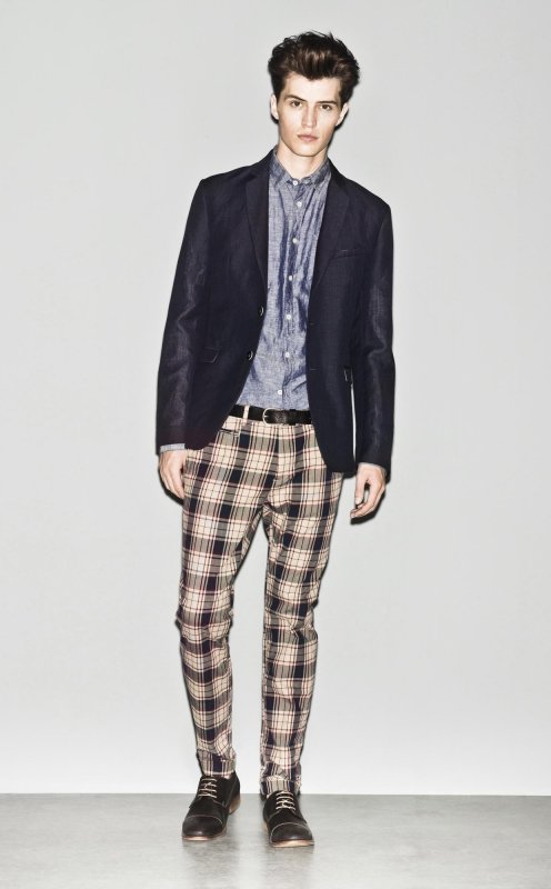 Костюмные брюки skinny Fit мужские в клетку