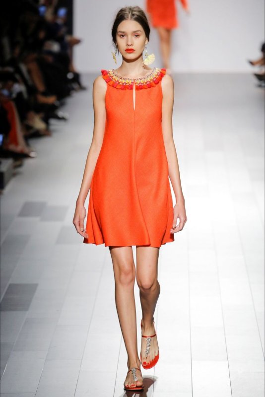 Badgley Mischka платье оранжевое