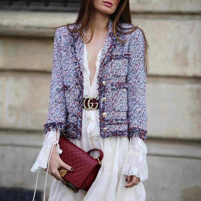 Твидовый укороченный жакет Chanel