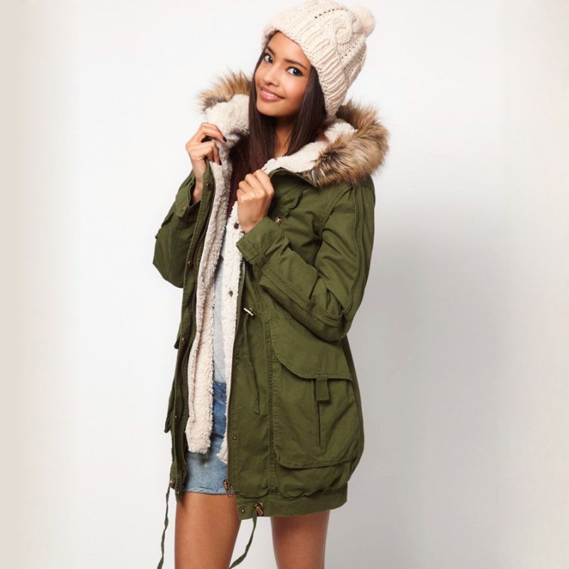 Остин Outerwear зеленая куртка женская короткая