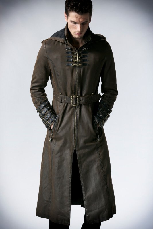 Trench Coat черный плащ кожаный