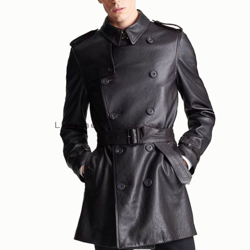 Zara кожаный тренч