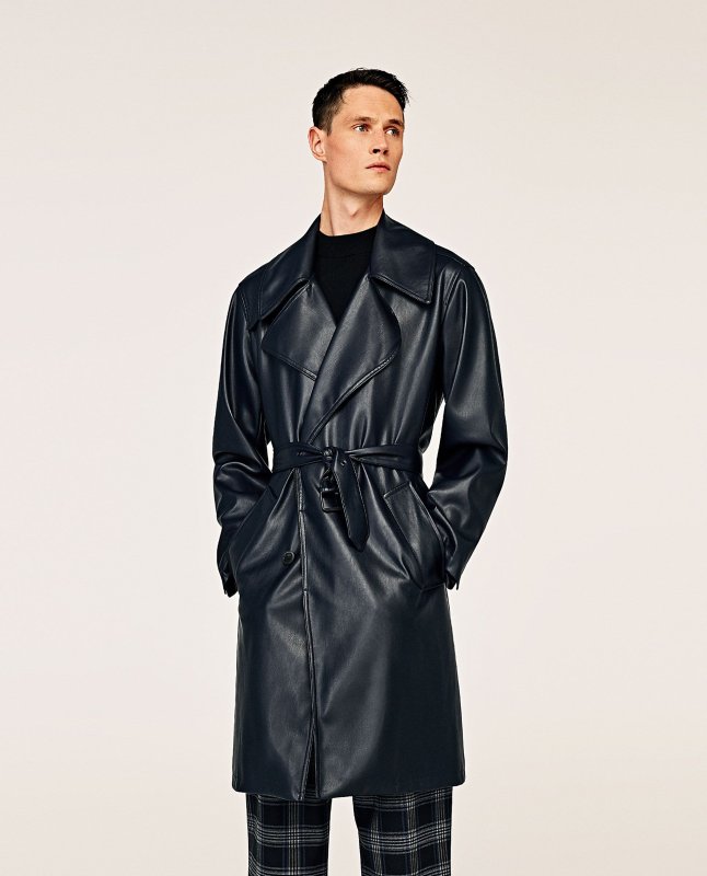 Пальто Trench Coat мужской кожаный