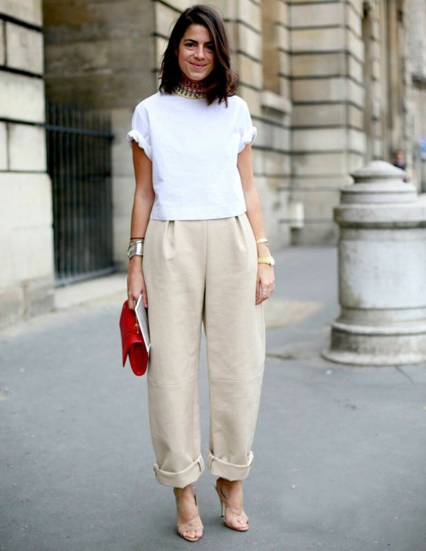 Бежевые брюки Street Style