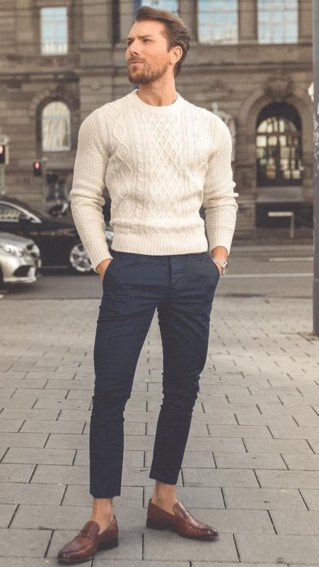 Brown Shawl Collar Cardigan men