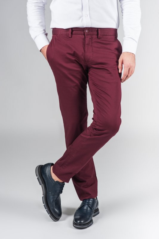 Бордовые брюки мужской Topman