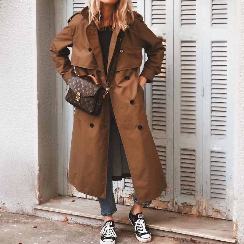 Тренч коричневый Street Style