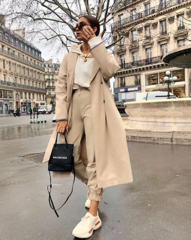 Denim Trench Coat стрит стайл
