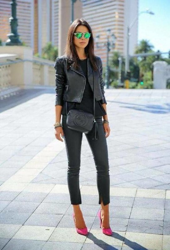 Оливия Гласс Leather Leggings