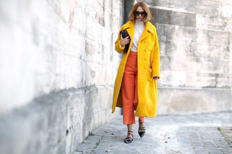 Горчичное пальто Kenzo