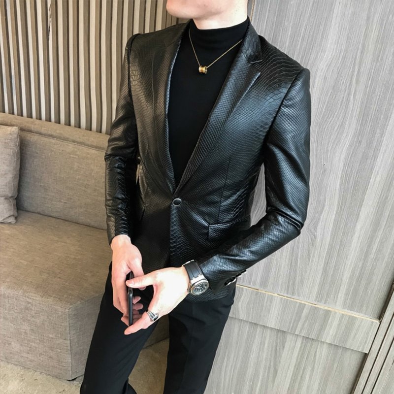 Кожаный блейзер мужской Leather