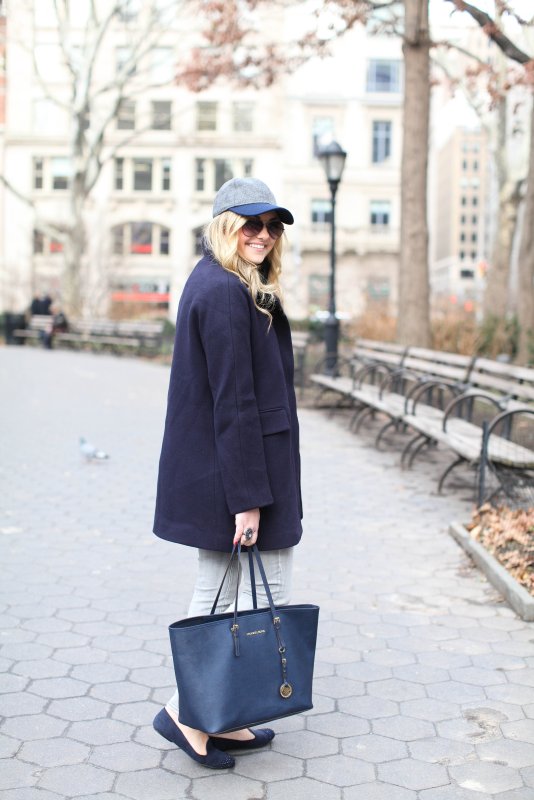 Тренч синий Street Style