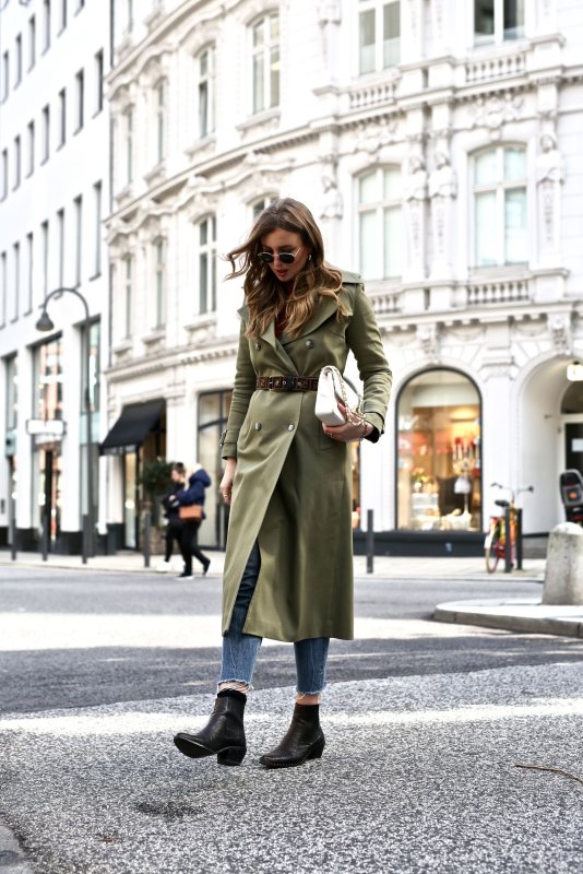 Пальто хаки Street Style