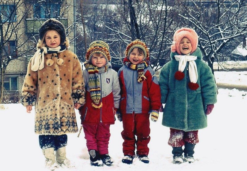 Зимняя одежда детей СССР
