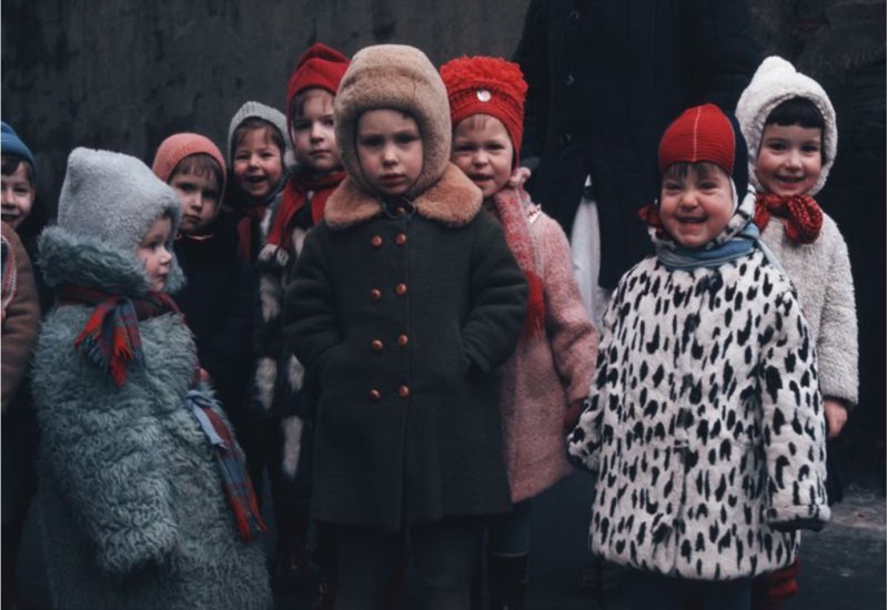 Советские дети в шубках