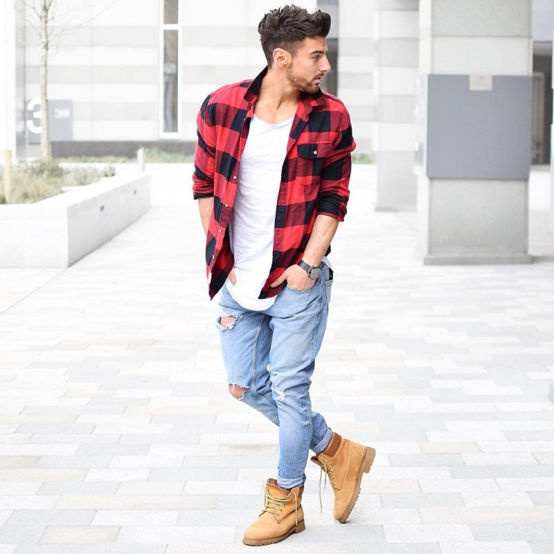 Cuarto manswear клетчатые с капюшоном