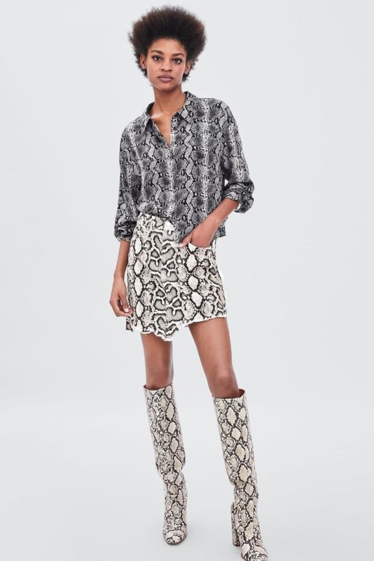 Zara Snakeskin топ