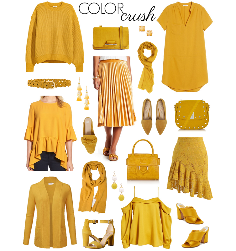 Горчичное пальто look
