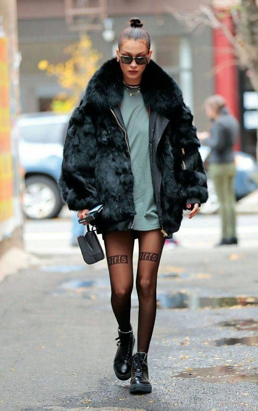 Белла Хадид fur Coat