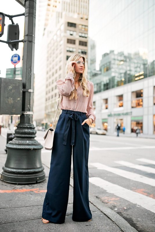 Брюки палаццо Street Style 2020 черные