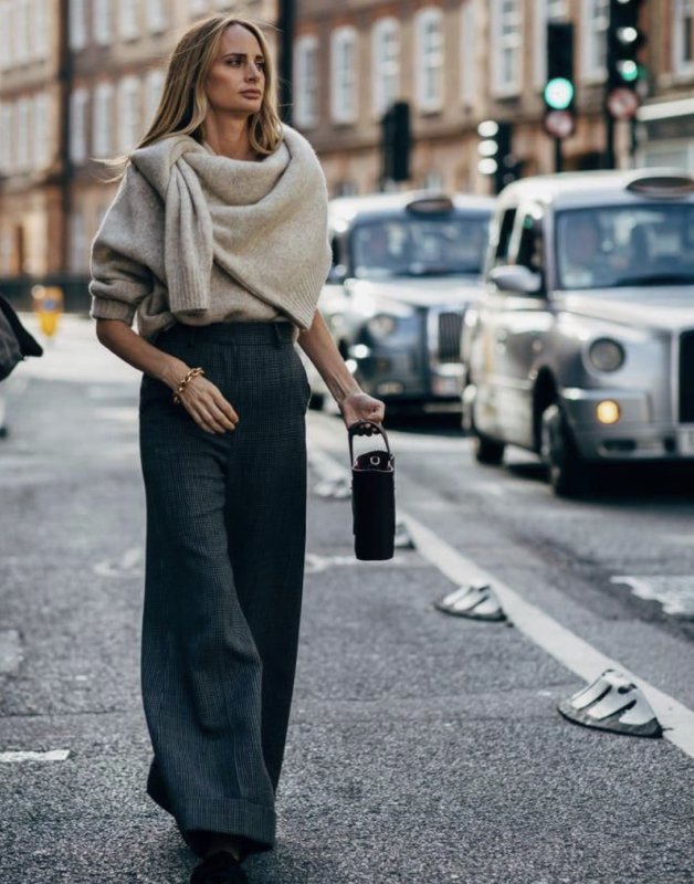 Брюки палаццо осень 2020 streetstyle