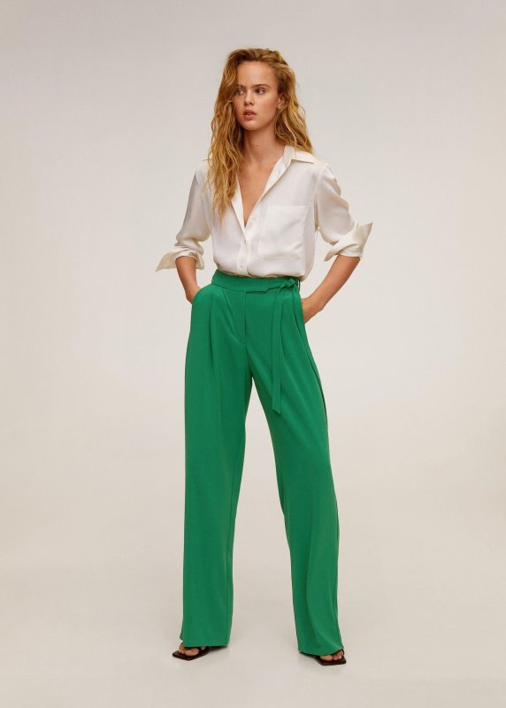 Зеленые брюки палаццо фирма Fashion