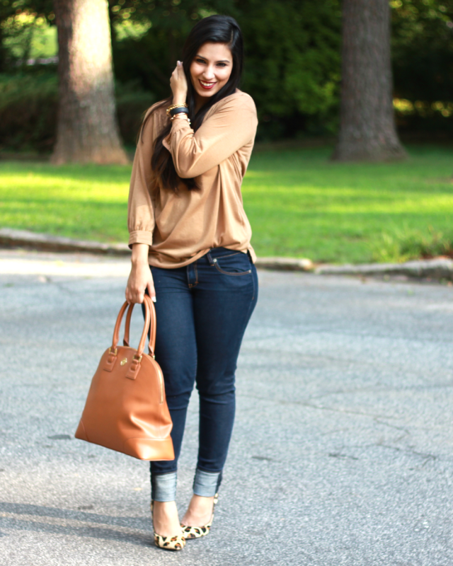 Водолазка цвета кэмэл Street Style