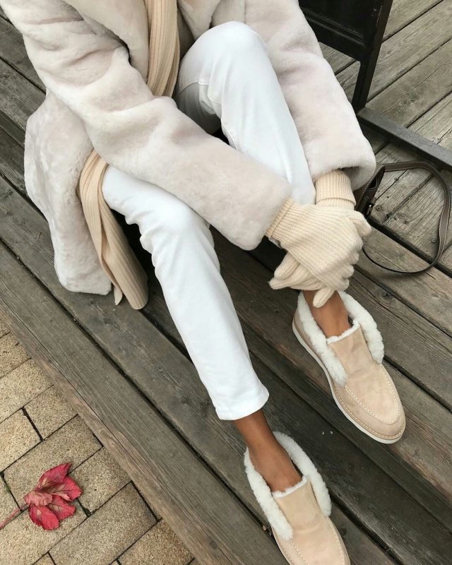 Образы с лоферами с мехом