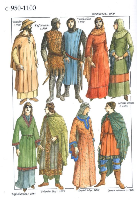 Костюм романский период (IX-XII)