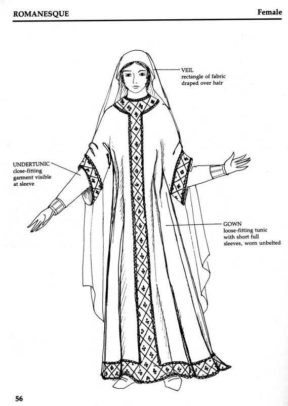 Костюм романский период (IX-XII)